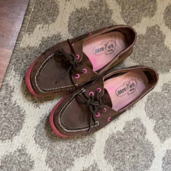 Sperry top-siders brown pink 7 - Picture 2 of 8